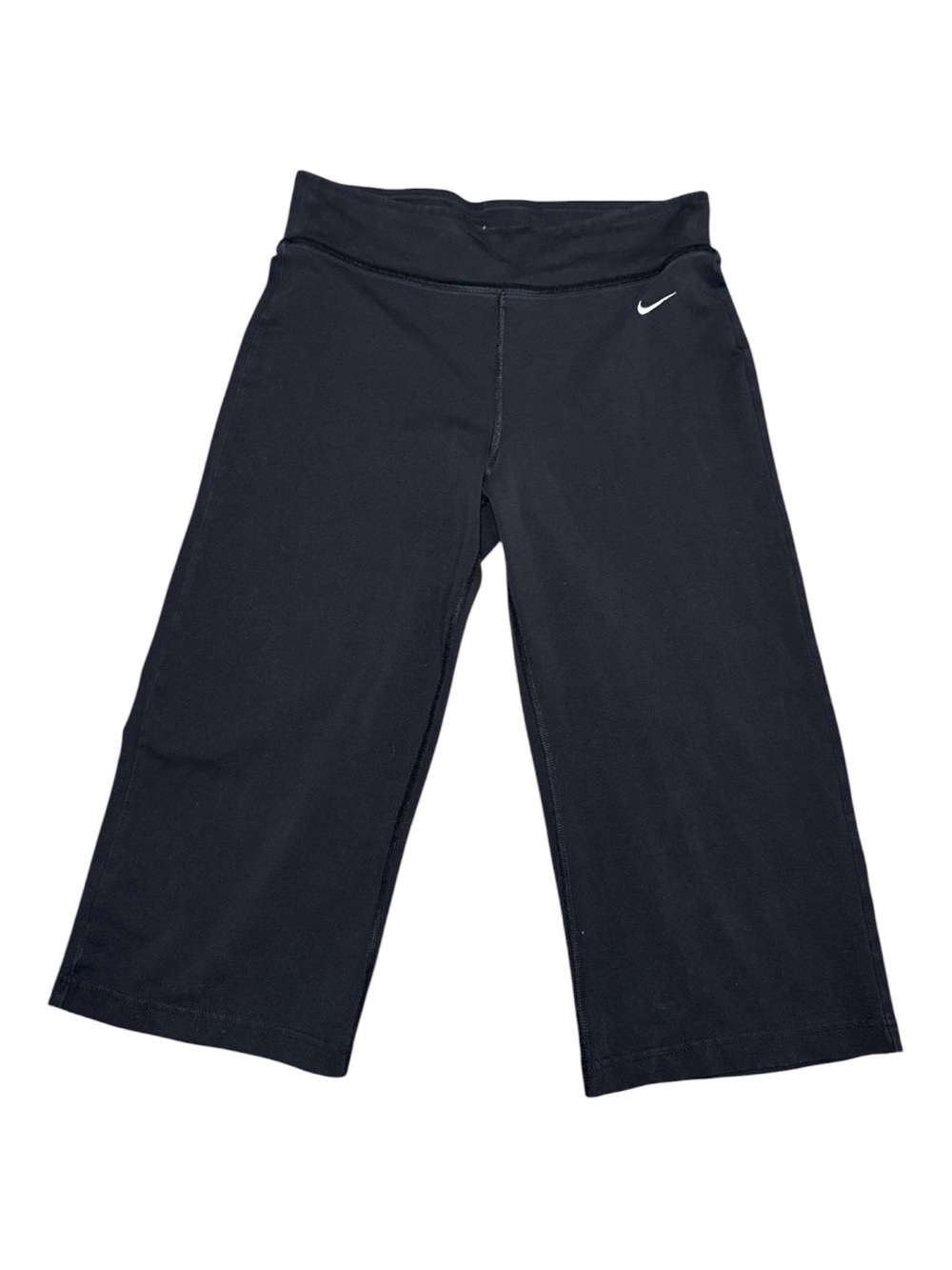 Nike Women's Dri Fit Wide Leg Cropped Athletic Pants Capris Size Small Black